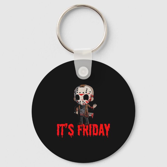 Funny Friday 13th Funny Halloween Horror  Key Ring (Front)