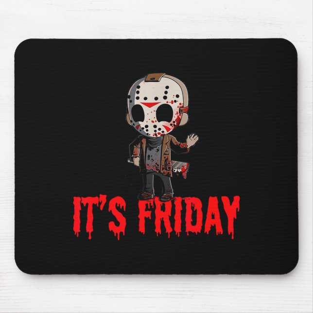 Funny Friday 13th Funny Halloween Horror  Mouse Mat (Front)