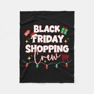 Funny Friday Shopng Crew Christmas Black Shopng Fa Fleece Blanket