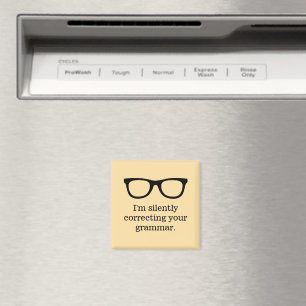 Funny fridge magnet with black teacher spectacles