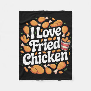 Funny Fried Chicken Art For Men Women Kids Fast Fo Fleece Blanket