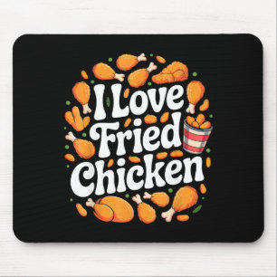 Funny Fried Chicken Art For Men Women Kids Fast Fo Mouse Mat
