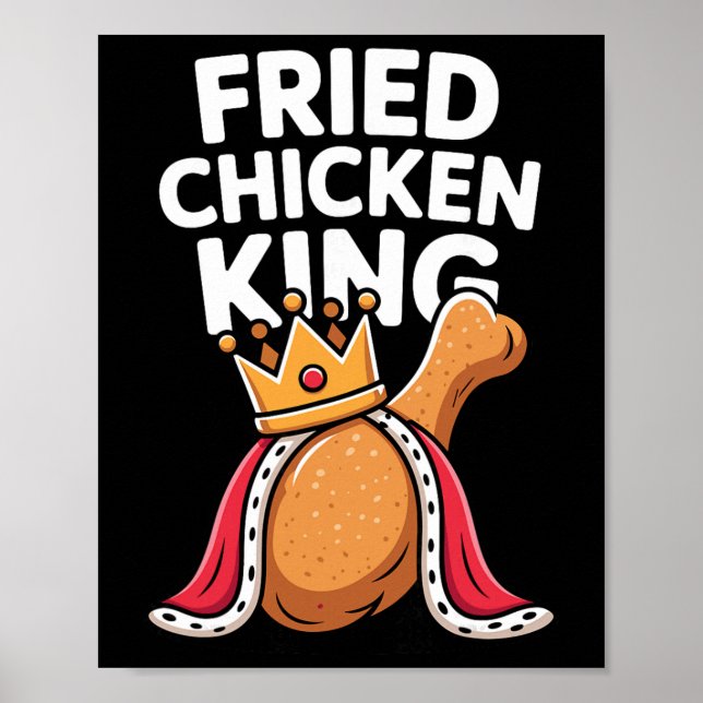 Funny Fried Chicken Design For Men Boys Fried Chic Poster (Front)