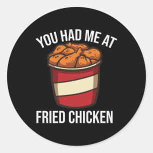 Funny Fried Chicken Lover Fast Food Bbq Grill Drum Classic Round Sticker