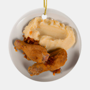 Funny Fried Chicken Pun Christmas Ceramic Tree Decoration