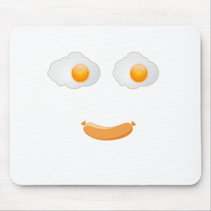 Funny Fried Egg Food Face Mouse Mat