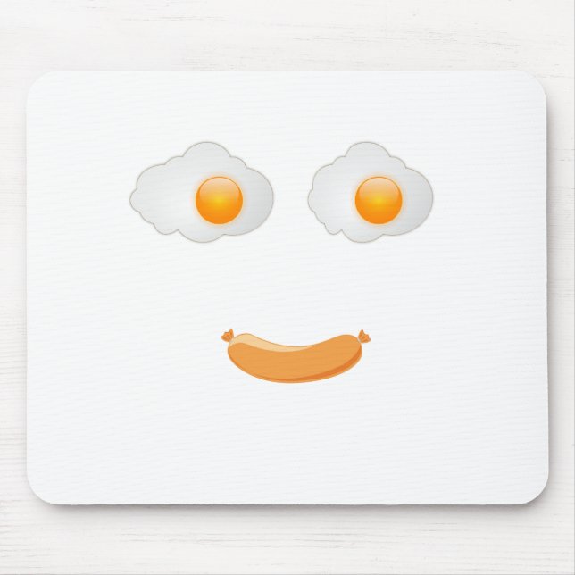 Funny Fried Egg Food Face Mouse Mat (Front)