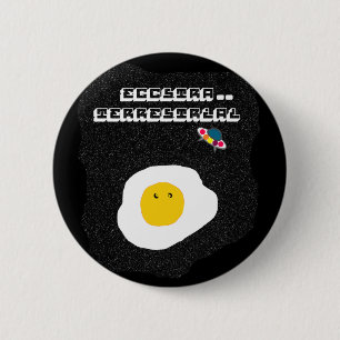 Funny Fried egg in space 6 Cm Round Badge