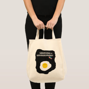 Funny Fried egg in space Tote Bag