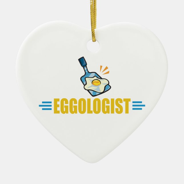 Funny Fried Eggs Ceramic Tree Decoration (Front)