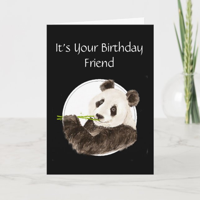 Funny, Friend Birthday, Panda, Asian Bear Card (Front)