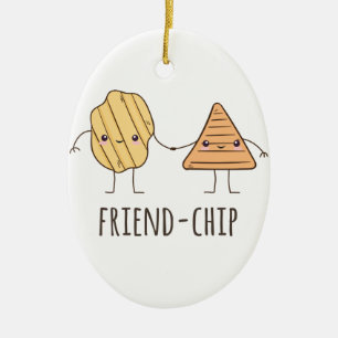 Funny Friend-chip potato chips Ceramic Tree Decoration