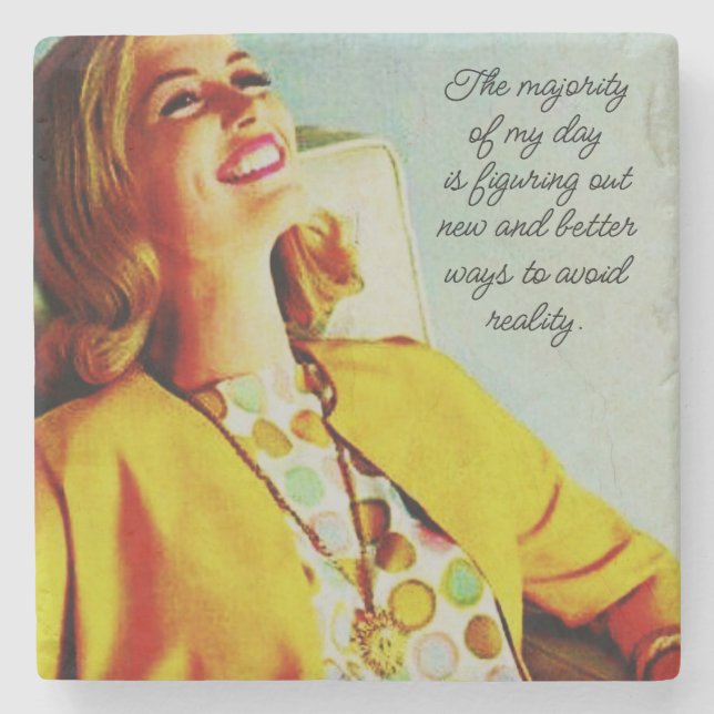 Funny Friend Drinking Wine Quote Gift Housewarming Stone Coaster (Front)