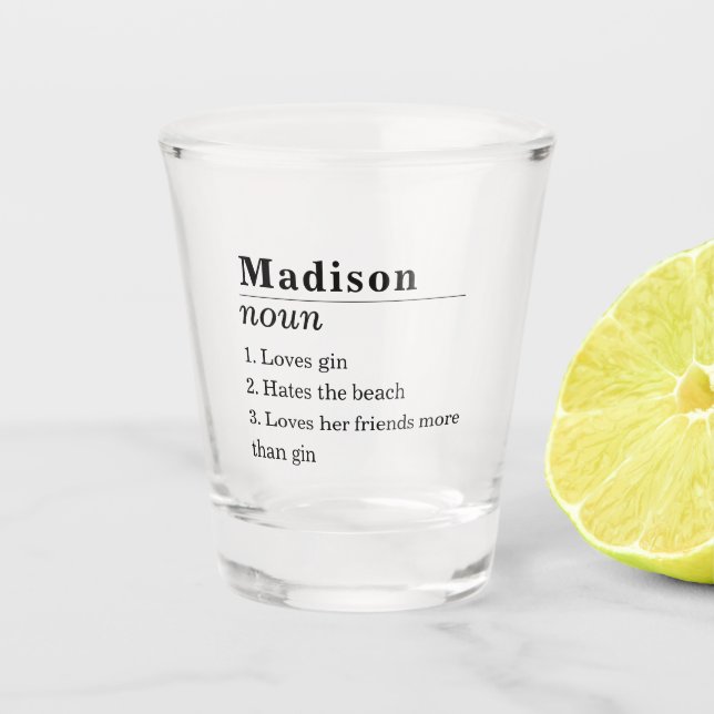 Funny Friend Personalised Name Definition Shot Glass (Front)