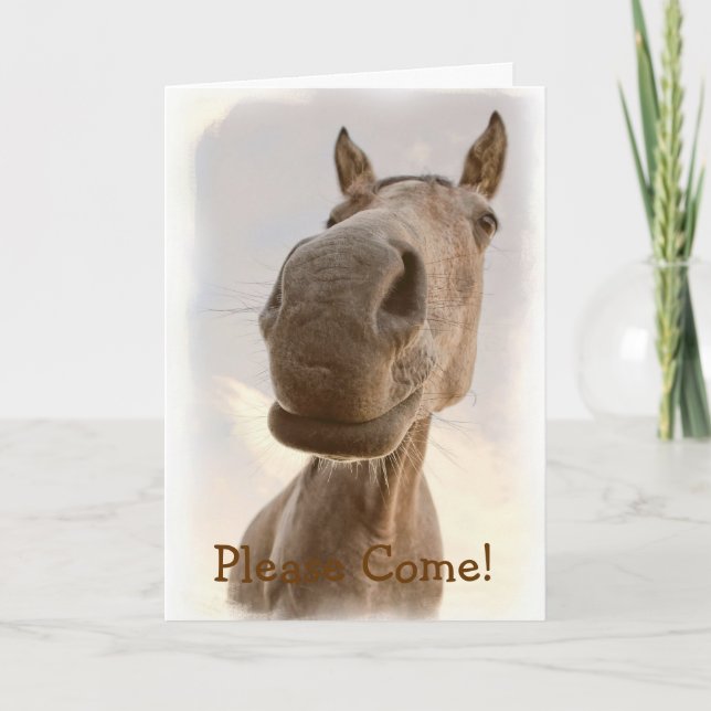 Funny Friendly Horse Invitation (Front)