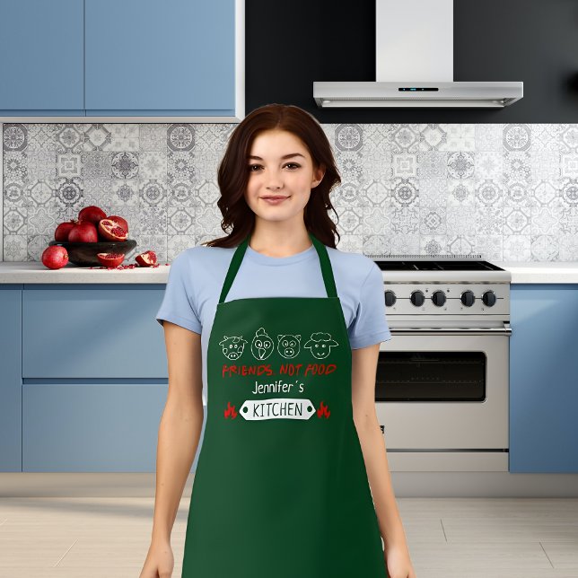 Funny Friends Not Food, Vegan Kitchen  Apron (Creator Uploaded)