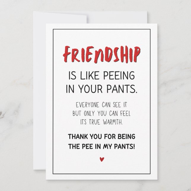 Funny friendship card, friend postcard, humourous holiday card (Front)