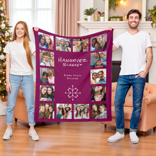 Funny Friendship  Hangover Design photo collage Fleece Blanket