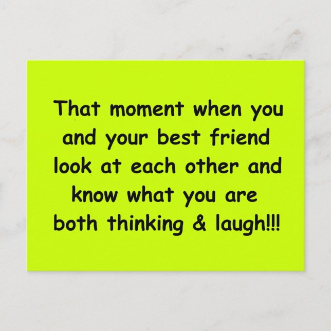 FUNNY FRIENDSHIP MOMENTS BEST FRIEND LOOK EACH OTH POSTCARD (Front)