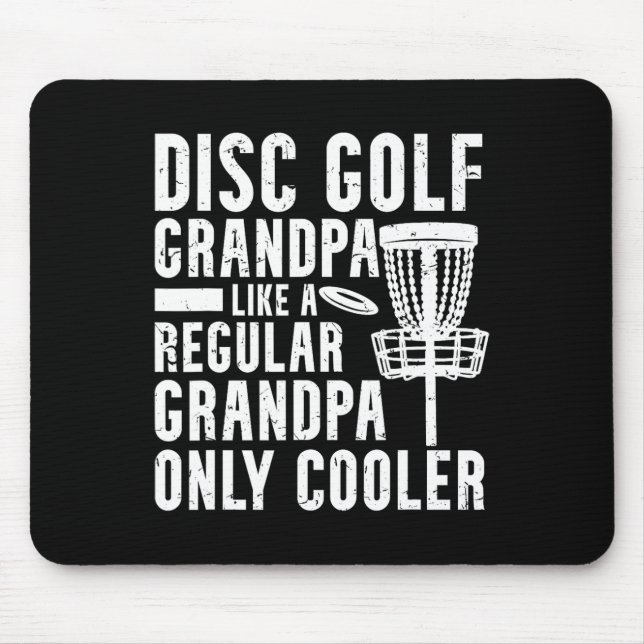 Funny Frisbee Disc Golf Grandpa Frolf Disc Golfing Mouse Mat (Front)