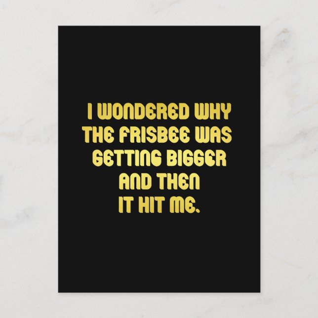 Funny Frisbee Joke Postcard (Front)