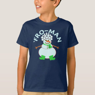 Funny 'Fro Snowman Christmas T-Shirt
