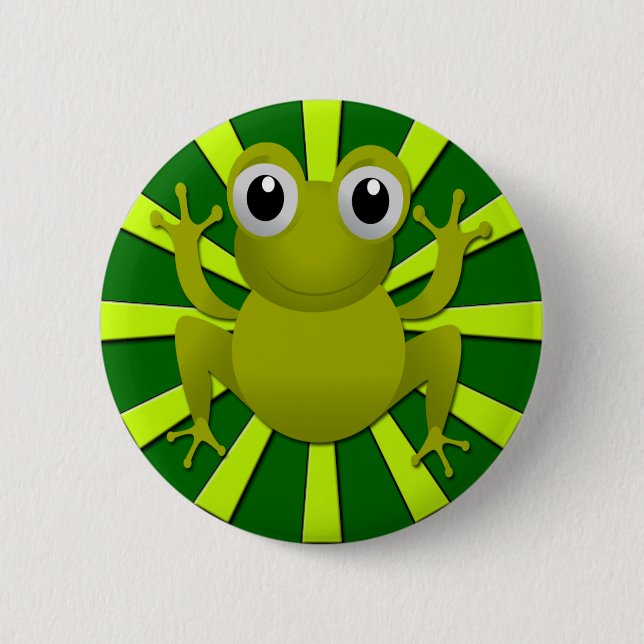 FUNNY FROG 6 CM ROUND BADGE (Front)