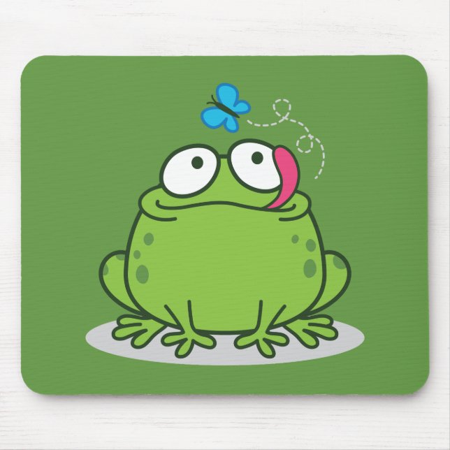 Funny frog and butterfly design mouse mat (Front)