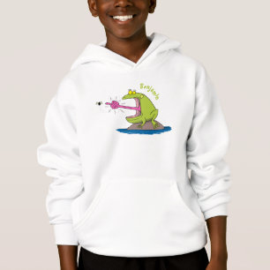 Funny frog and fly cartoon