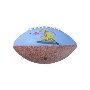 Funny frog and fly cartoon american football