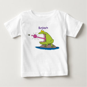 Funny frog and fly cartoon baby T-Shirt