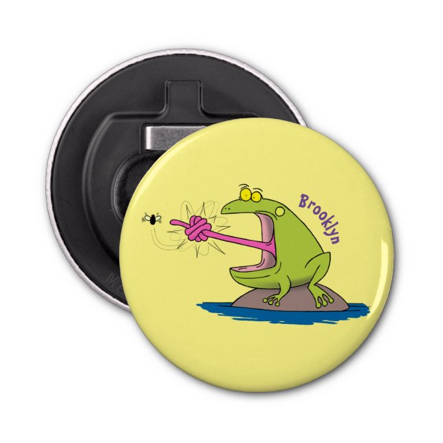 Funny frog and fly cartoon bottle opener (Front)