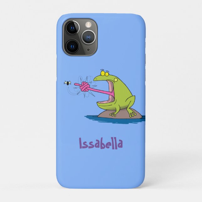 Funny frog and fly cartoon Case-Mate iPhone case (Back)