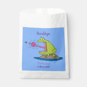 Funny frog and fly cartoon favour bags