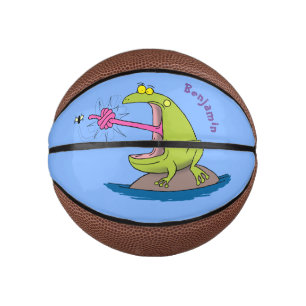 Funny frog and fly cartoon mini basketball