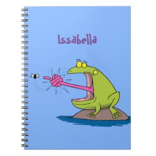 Funny frog and fly cartoon notebook