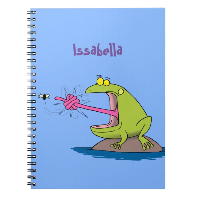 Funny frog and fly cartoon notebook (Front)