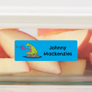 Funny frog and fly cartoon personalised