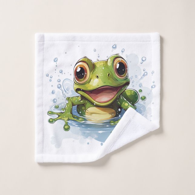 Funny frog bath towel set (Wash Cloth)