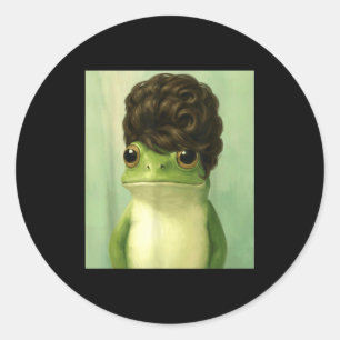 Funny Frog Beehive Bob Haircut Meme Classic Round Sticker
