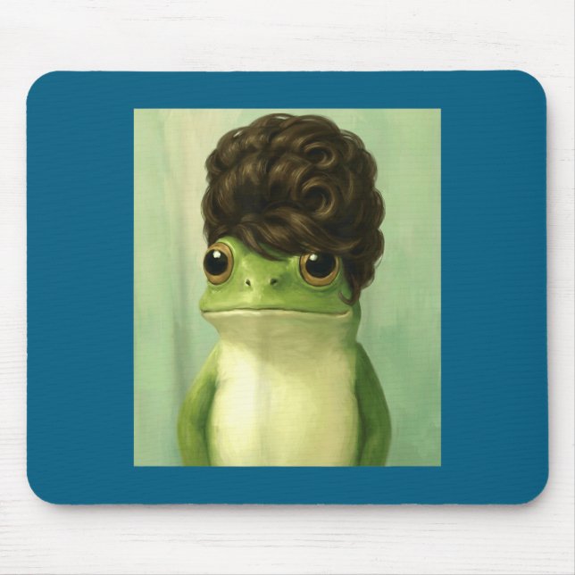 Funny Frog Beehive Bob Haircut Meme  Mouse Mat (Front)