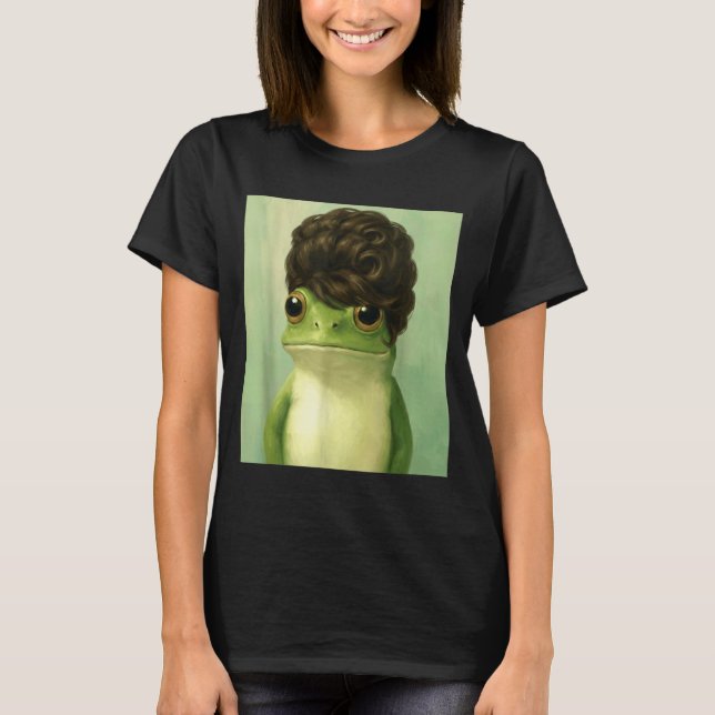 Funny Frog Beehive Bob Haircut Meme  T-Shirt (Front)