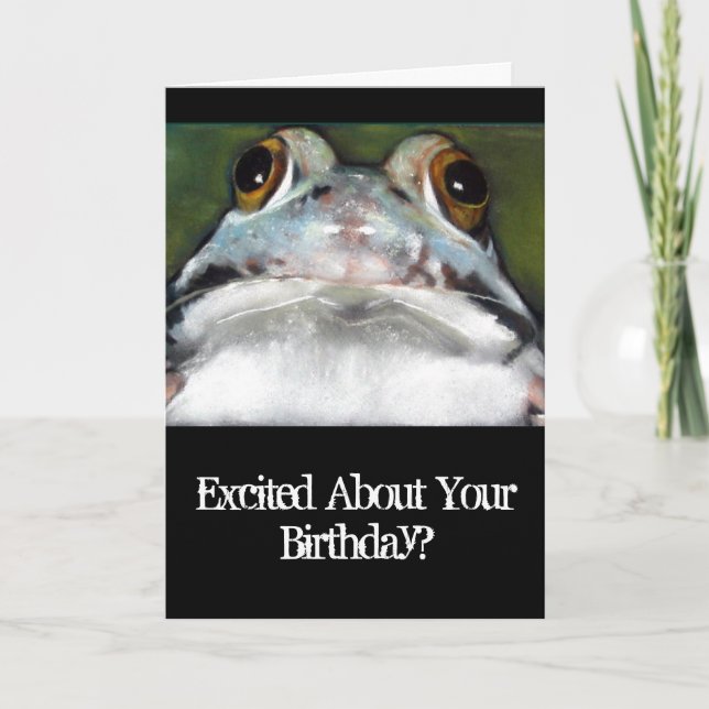 Funny Frog, Birthday Card: Original Art Card (Front)