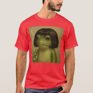 Funny Frog Bob Haircut Smoking Meme for Men Women  T-Shirt