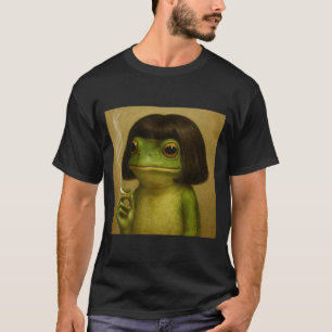 Funny Frog Bob Haircut Smoking Meme For Men Women  T-Shirt
