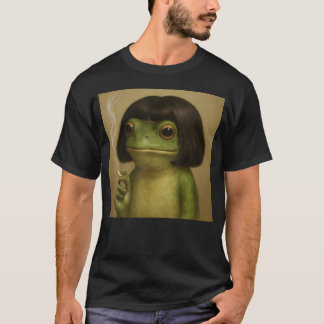 Funny Frog Bob Haircut Smoking Meme T-Shirt