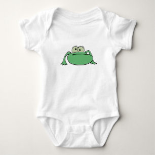 Funny frog cartoon drawing motif pattern baby bodysuit