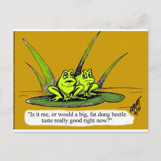 Funny Frog Cartoon Gift! Postcard (Front)