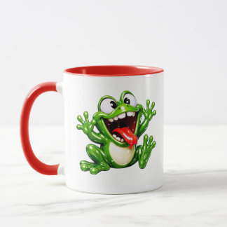 Funny Frog Cartoon Illustration Mug