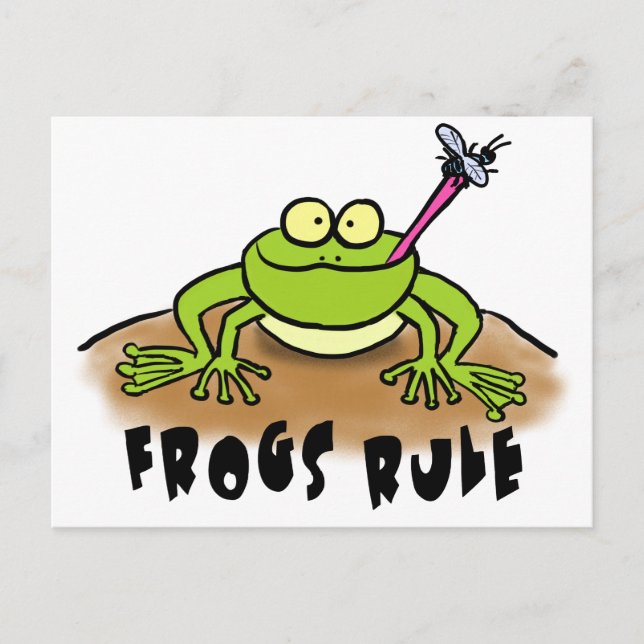 Funny Frog Cartoon Postcard (Front)
